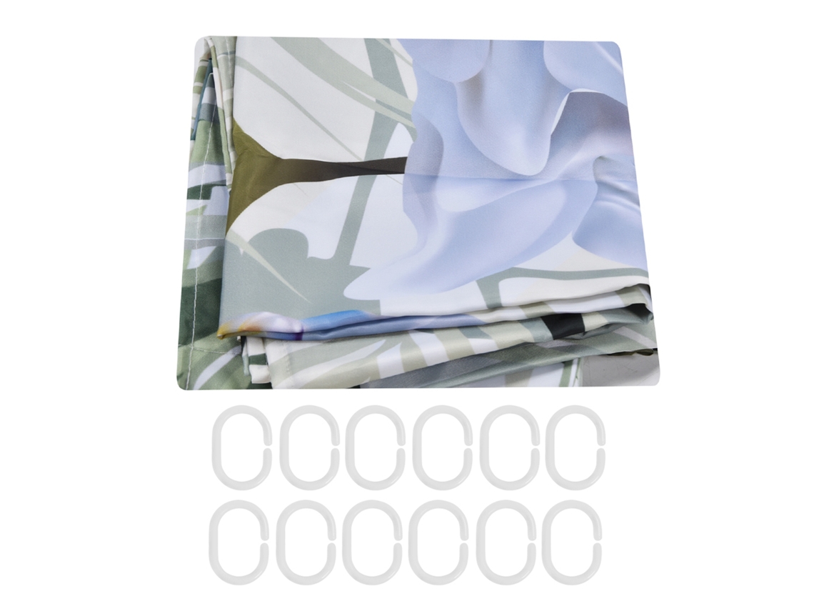 Cortina de Chuveiro S/MARCA floral, à prova d'água, 150x180cm
