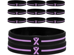 Pulseiras De Silicone Tehaux Para Conscientização Sobre O Câncer Mama, 30 Unidades, Pretas, Flexíveis E Confortáveis