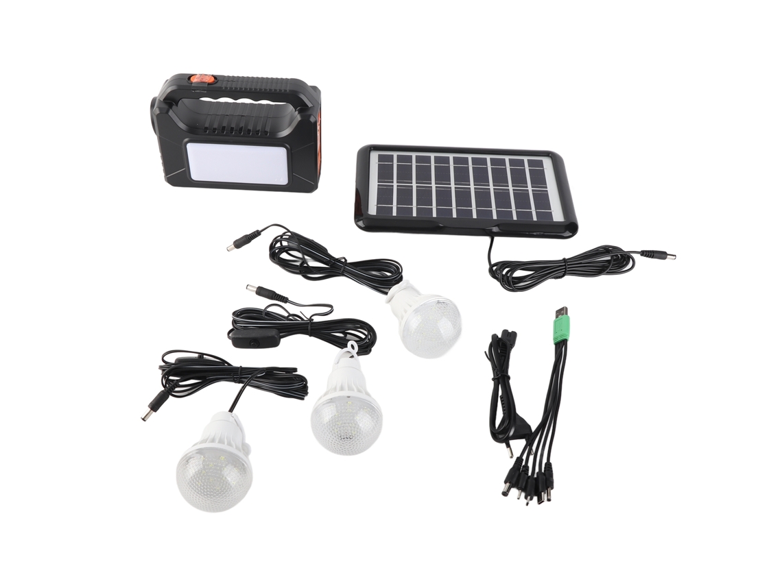 Lanterna Solar Portátil Primerox com Painéis Solares 4000mah 3 Lâmpadas Led