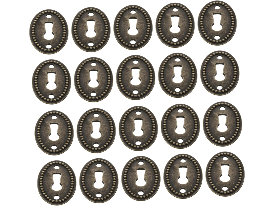 Conjunto De 20 Placas Acabamento Oval Para Fechadura, Em Metal, Decorativas, Para Gavetas, Portas E Armários