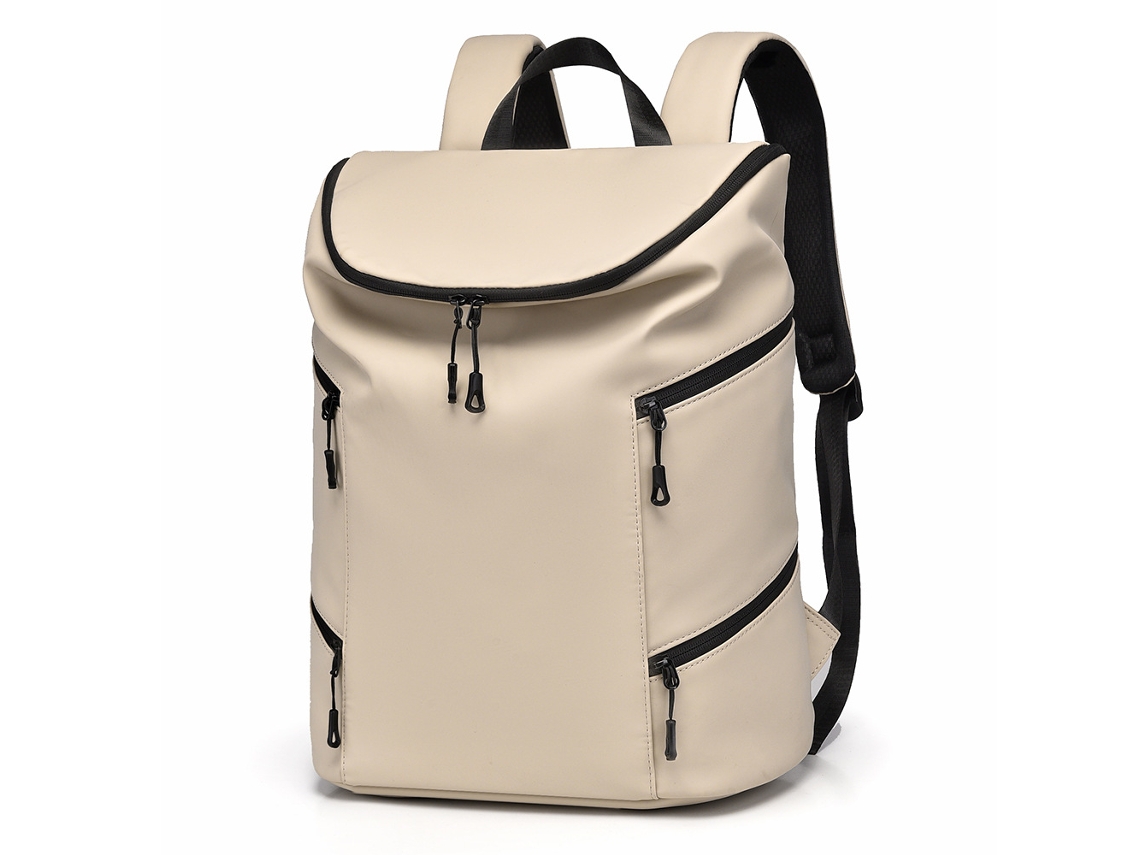 Mochila de Rolltop HENTEN HOME Impermeável para Portátil 15.6" Amêndoa