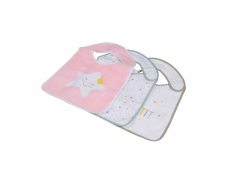 Conjunto de 3 Scratch Ciel Babadores 35Cm Rosa Paris Prix Bebê 100% Poliéster HOMEA