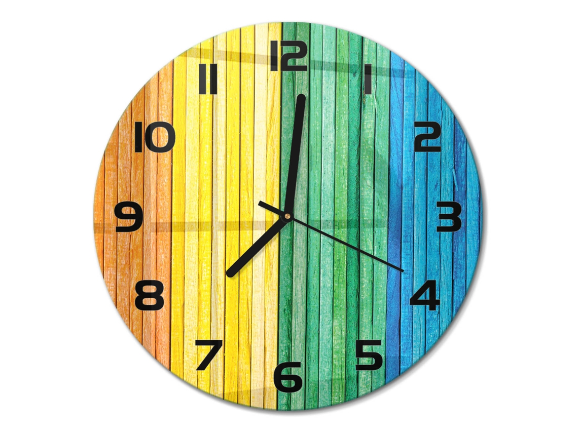 Relógio De Parede Multicor Decorativo Quadrado Espelharte (30 Cm)