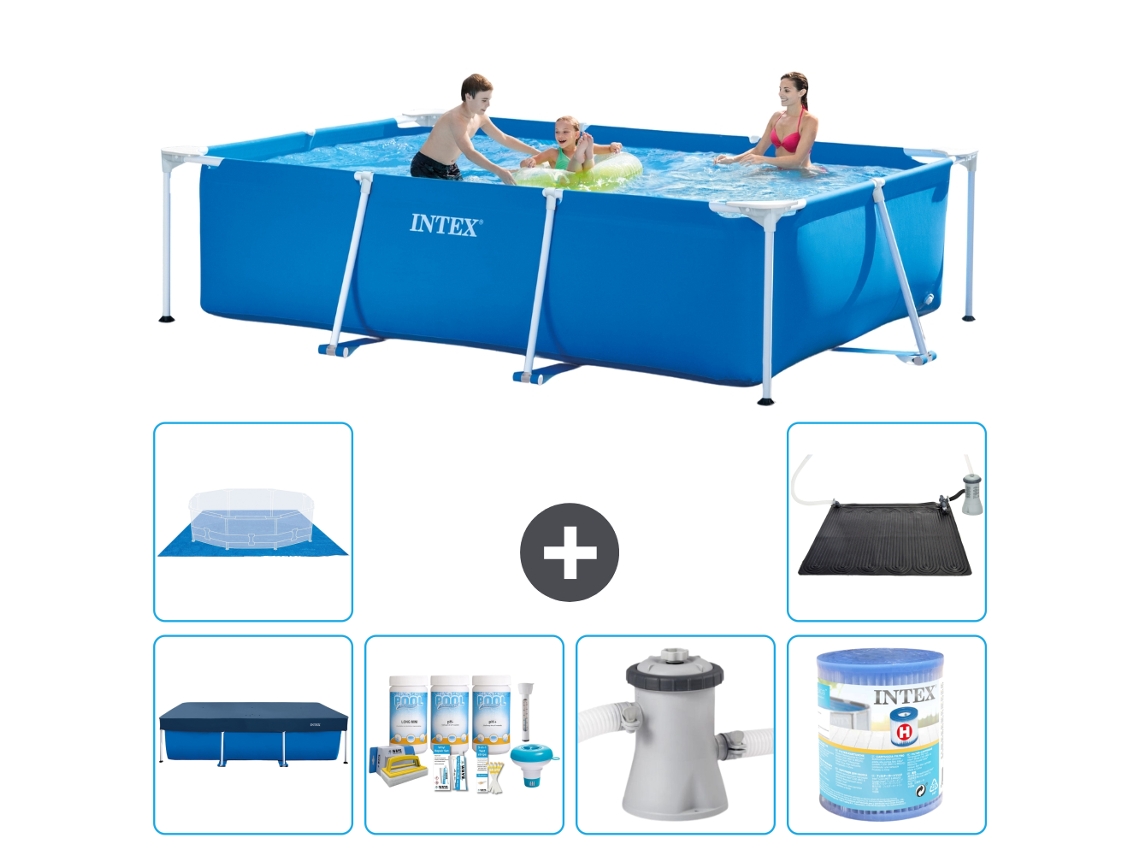 Intex Piscina Com Estrutura Retangular - 300x200x75 Cm - 7-peças S30200