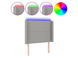 Led Headboard, Led Headboards Vidaxl Cinzeto Tecido (93 X 16 X 118/128 Cm)