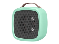 Aquecedor de Ambiente Mini Ventilador Elétrico Portátil de 500 W Aquecedor de Ar Quente com Alça para Casa Escritório Verde C4505