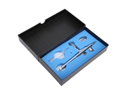 Aerógrafo Rebe-kit de dupla ação com alimentação por gravidade, 0,2 mm, 2 cc, para pintura de unhas e corpo.