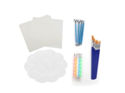 Mali kit de Ferramentas de Pintura Diy para Iniciantes 20pcs com Pincéis, Canetas de Ponto e Moldes