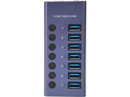 Hub Usb 3.0, Estação De Acoplamento 3.0 Com 7 Portas, Interruptor