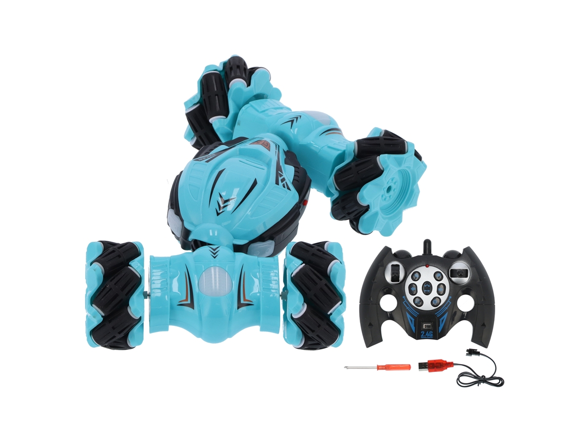 Ats coche de Acrobacias Rc 1:16 com Luz e Música, Coche de Controle Remoto de Duas Faces para Crianças