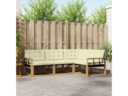 Vidaxl Conjunto De Sofás Para Exterior 4 Pcs Branco E Creme