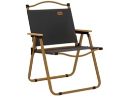 Cadeira de camping MDUG com apoio de braços, estrutura de aço, 54x59x78cm, cinza escuro