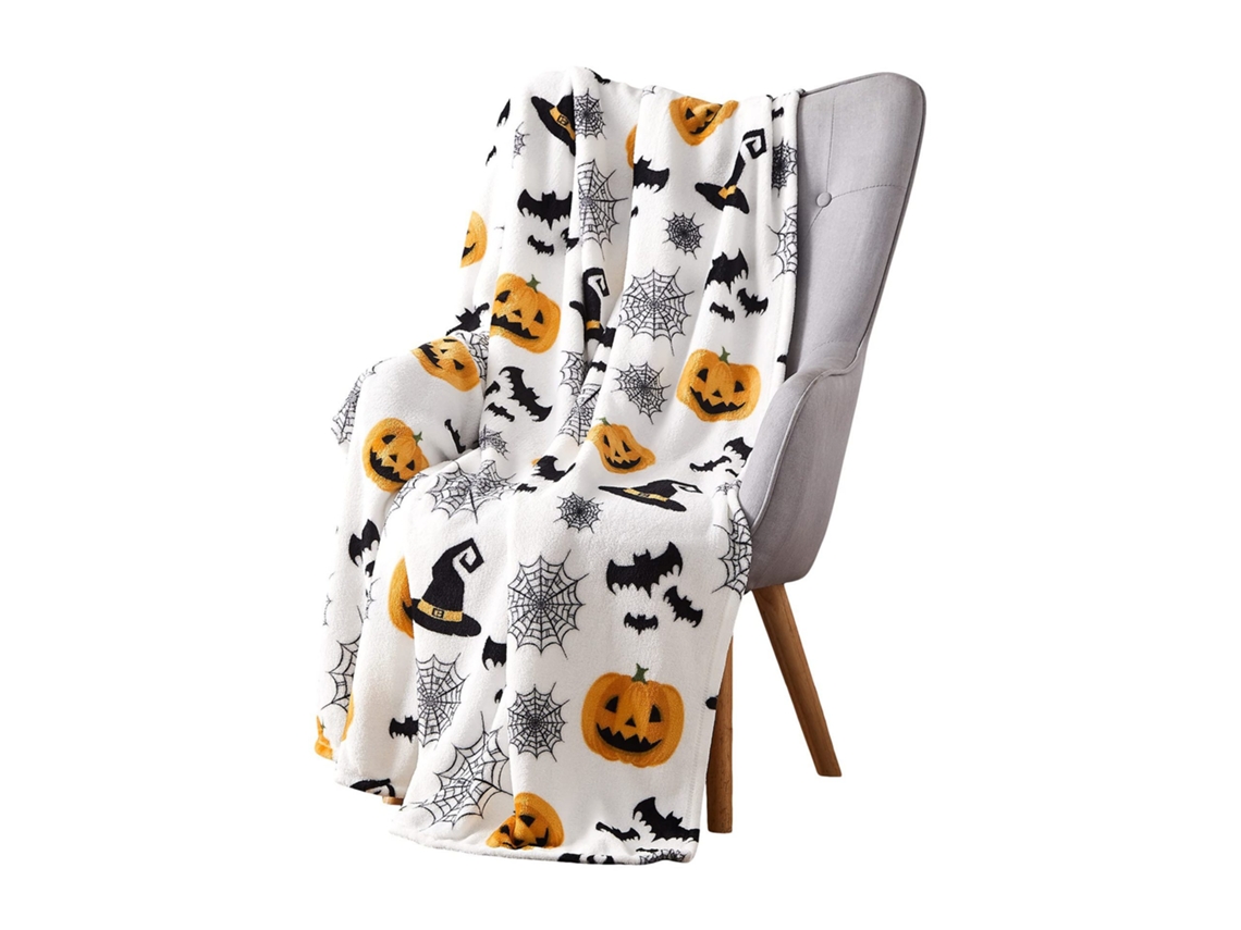 Cobertor De Halloween - Cobertor Macio De Halloween 50 X 60 - Decoração De Halloween Em Flanela Cinza Aconchegante Para Festa, S-aquaforge