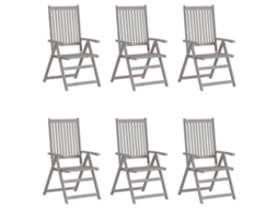 Maison Exclusive - Cadeiras Jardim Reclináveis C/ Almofadões 6 Pcs Acácia Maciça