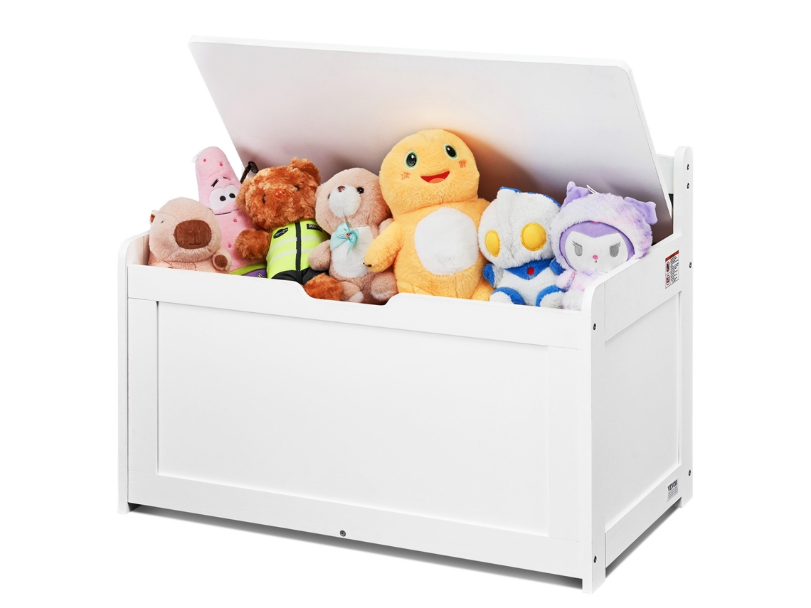 Banco de Armazenamento de Madeira VEVOR para Crianças 830 X 455 X 609 Mm Branco
