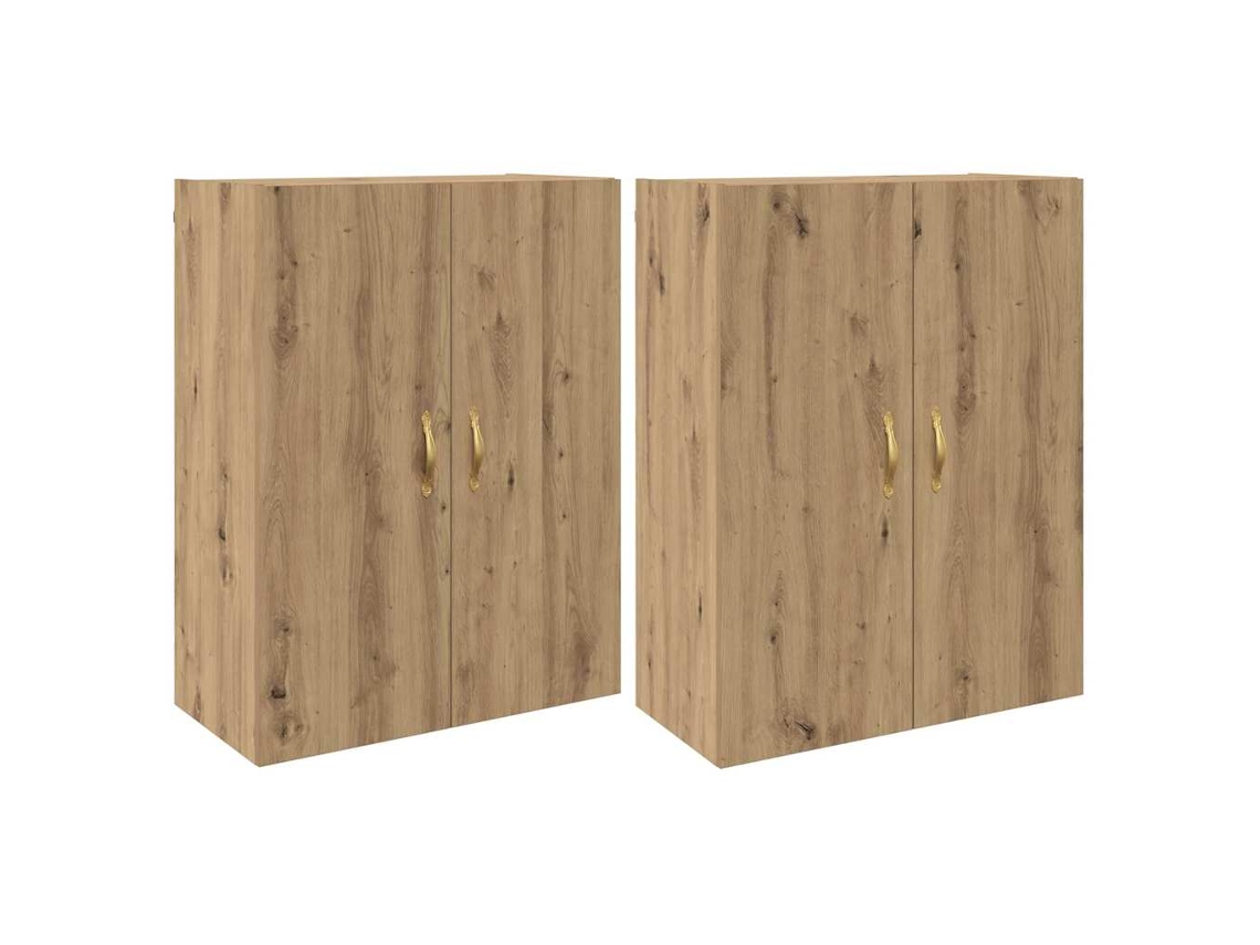 Conjunto 2 Unidade De Armazenamento De Parede Vidaxl Castanho Derivados De Madeira (69,5 X 34 X 90 Cm)