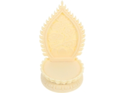 Base De Marfim Esculpido Para Estátua Budista, Redonda 16x9x7,2 Cm, Suporte Decorativo Estatueta