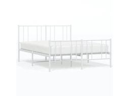 Estrutura de Cama com Cabeceira e Pés Metal Branco MAISON EXCLUSIVE 150x200 cm