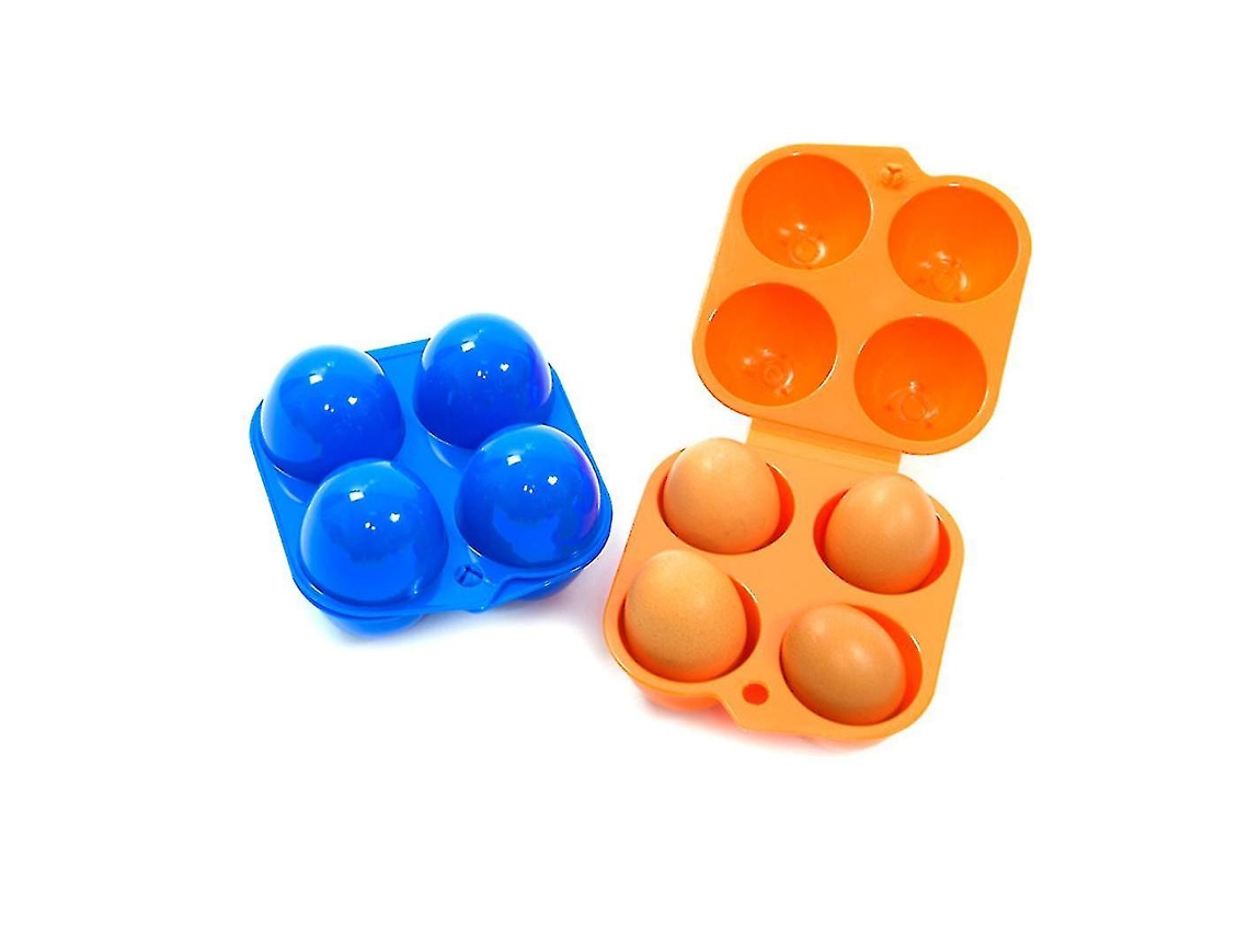 Caja de Armazenamento de Ovos Portátil de Plástico para Cozinha Ao Ar Livre com Compartimentos 4 Compartimentos