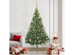 Vidaxl Árvore De Natal Artificial Pré-iluminada Verde 210 Cm Pvc