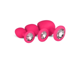 Plugue Anal De Silicone Com Diamante Rosa EASYTOYS ANAL COLLECTION
