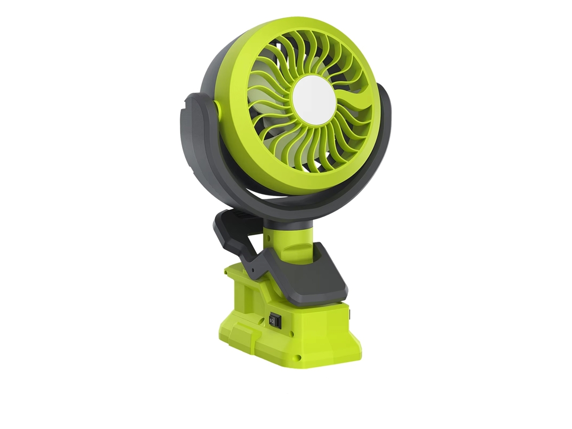Ventilador Portátil Ryobi 18v Com Uma Única Bateria, 2 Em 1, Com Duas Velocidades E Luz Led, Recarregável, Para Camping, Modelo P108, Sem Fio