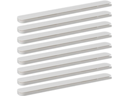 Kallory Conjunto De 8 Corrediças Plástico Branco Para Gavetas Armários Cozinha, Trilhos Adesivos De 25cm 10-polegadas