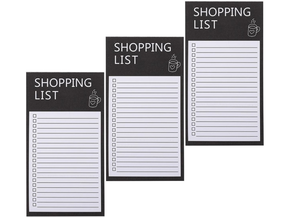 Bloc Note Magnétique De Courses, Carnets Noirs En Papier