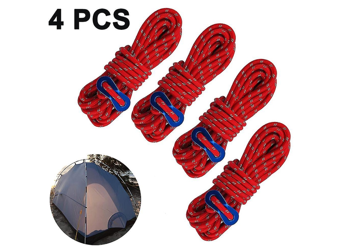 Rebe-corda Paracord De Nylon Reflectante Com Ajustador De Guia Para Tendas De Campanha E Atividades Ao Ar Livre