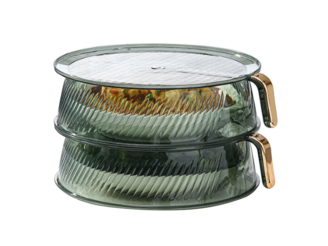 Tampa Isolante Transparente Verde para Alimentos Empilhável com Vedação Térmica | S/MARCA