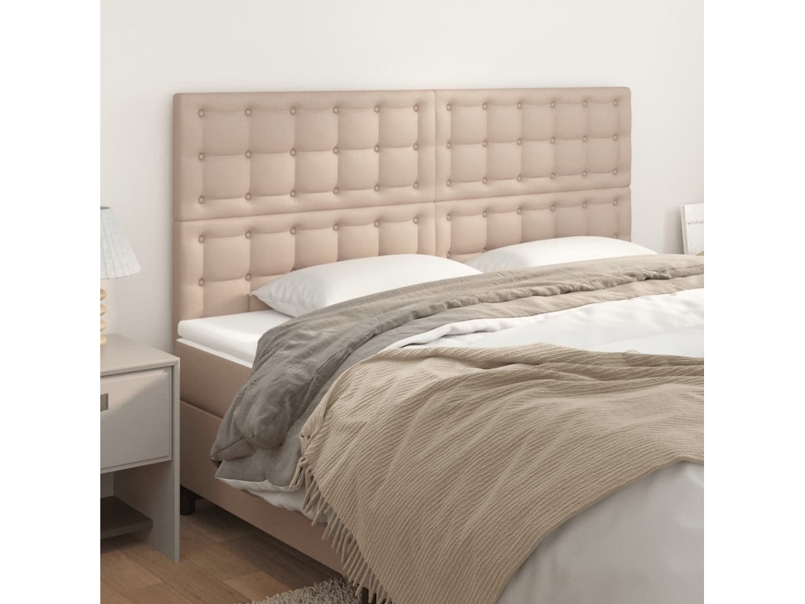 Vidaxl Cabeceira Cappuccino 180x5x118/128 Cm Couro Sintético