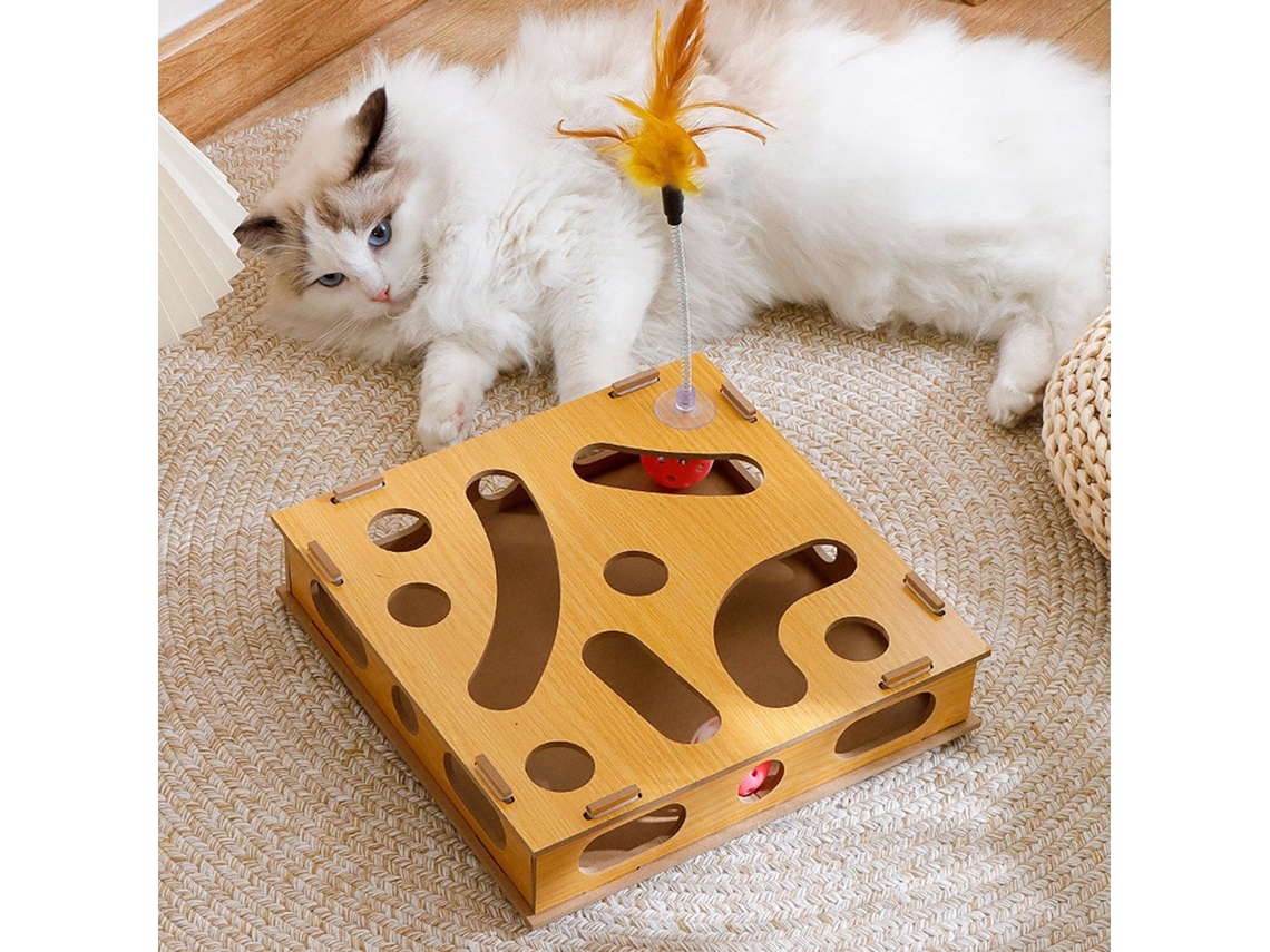 Lurelia Caixa Puzzle Interativo Pet, Com Bola e Bastão, Jogo de Entretenimento