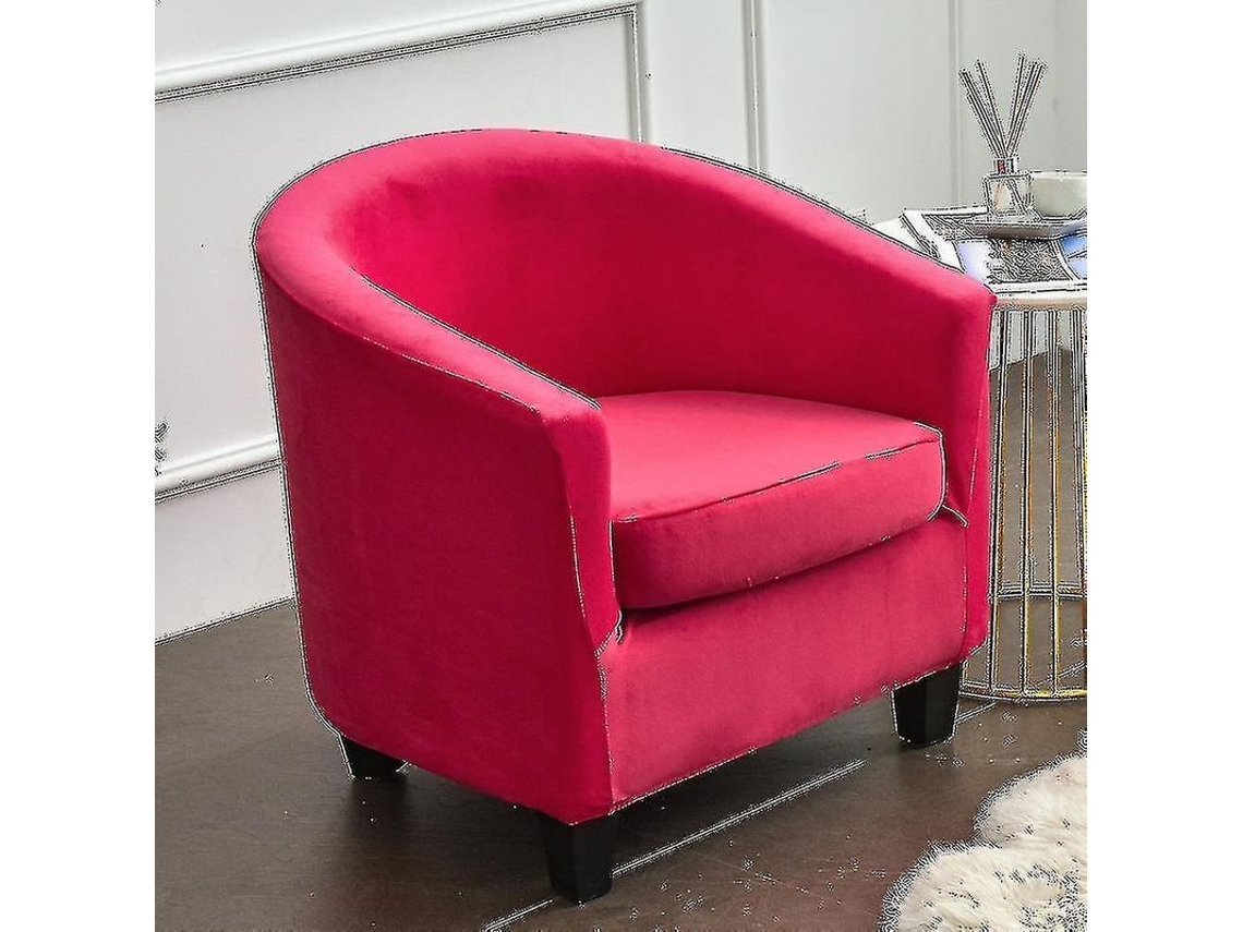 Funda Para Sillón De Salón Tela Elástica Resistente Protectora Anti-manchas Colores Variados Rosa Vermelha