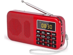 Rádio Portátil Recarregável Pcs, Rádio Fm Com Bateria Recarregável De 1500 Mah, Pequeno Rádio Portátil Com Despertador, Relógio E Luz De Emergênc