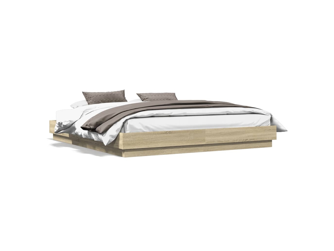 Bed Frame, Bed Frames Vidaxl Marrom Madeira Processada (180 X 200 Cm)
