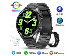 Relógio inteligente 4 GPS para adultos, tela HD de 1,43 polegadas 466466, display sempre ativo, chamadas Bluetooth, Ly Ebike Smartwatch para Android e iOS