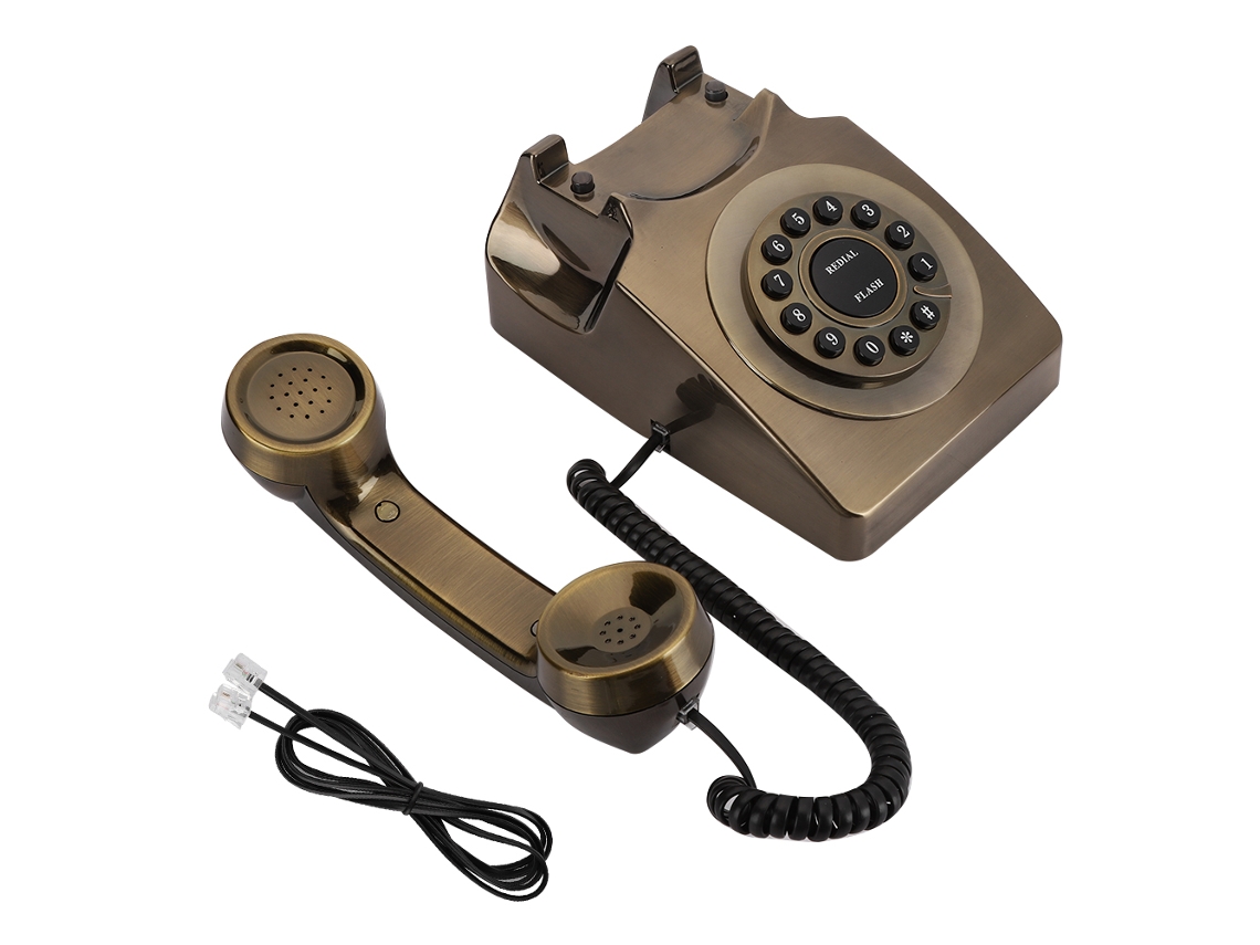 Telefone Antigo De Bronze Wx-3123 Telefone Fixo Para Mesa Casa Escritório Telefone De Mesa