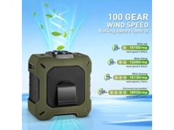 Ventilador de Cintura MDUG portátil, recarregável, robusto, 10400 mAh, com clipe, 33h de refrigeração