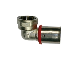 Cotovelo fêmea 1/2 para tubo multicamadas de 20 mm, uso com máquina de crimpagem, cinza Suinga