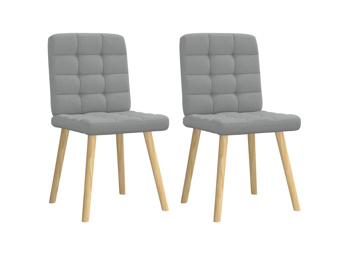Vidaxl Cadeiras De Jantar 2 Pcs Tecido Cinzento-claro