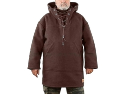 Saco para lenha em lona encerada com alça de couro, acessório para lareira, durável e versátil.