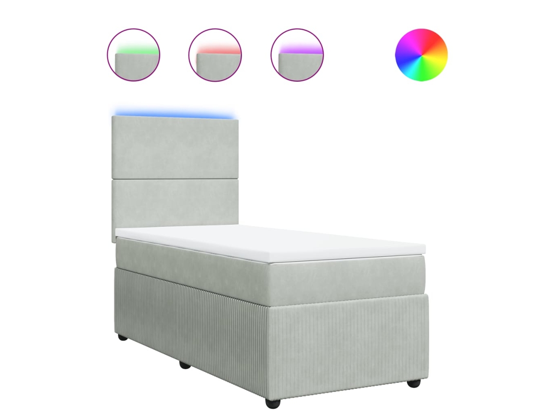 Box Spring Bed, Box Spring Beds Vidaxl Cinzeto Veludo (100 X 200 Cm)