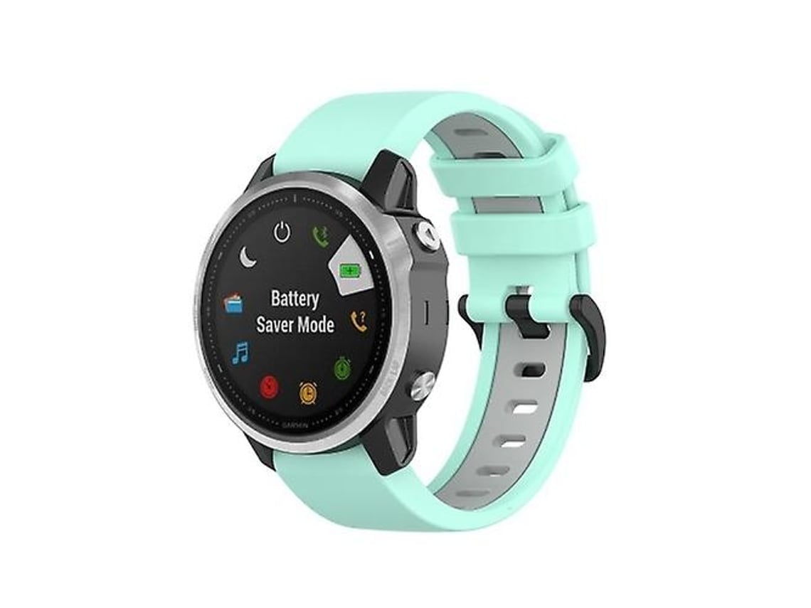 Pulseira De Relógio Lurelia Para Garmin Fenix 6s Em Silicone Cinza Azulado