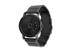 Reloj Hombre Acero Inoxidable Correa Cuarzo Dial Redondo Pulsera (negro)