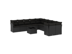 Garden Sofa Set, Garden Sofa Sets Vidaxl Preto Rattan / Vime (n/a)