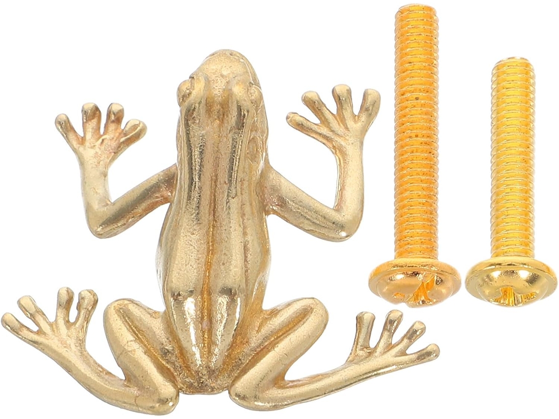 Puxador De Gaveta Balacoo Em Formato Sapo, Em Latão Dourado, Fácil De Instalar E Resistente Ao Desgaste, Ideal Para