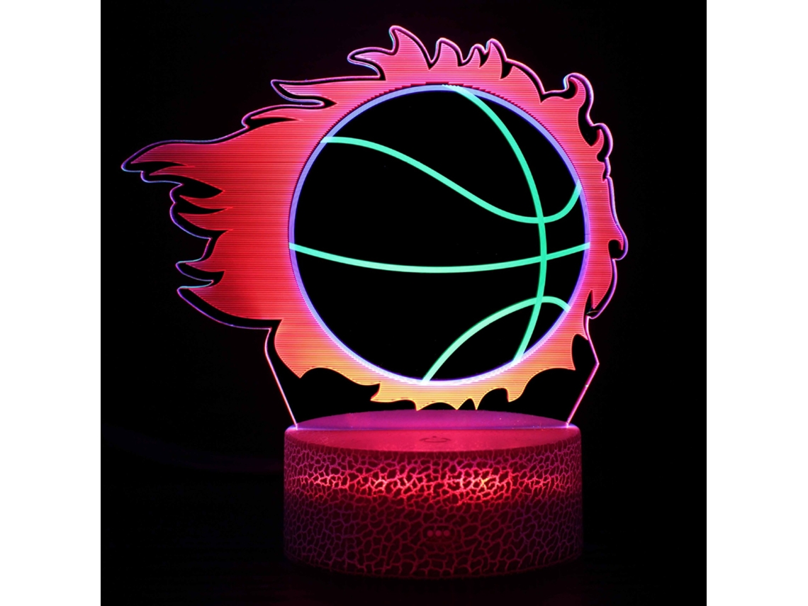 Luz da Noite de Basquetebol, 16 Cores Que Mudam com Controle Remoto 3d Noturna Visual Estéreo DIGITALLAB