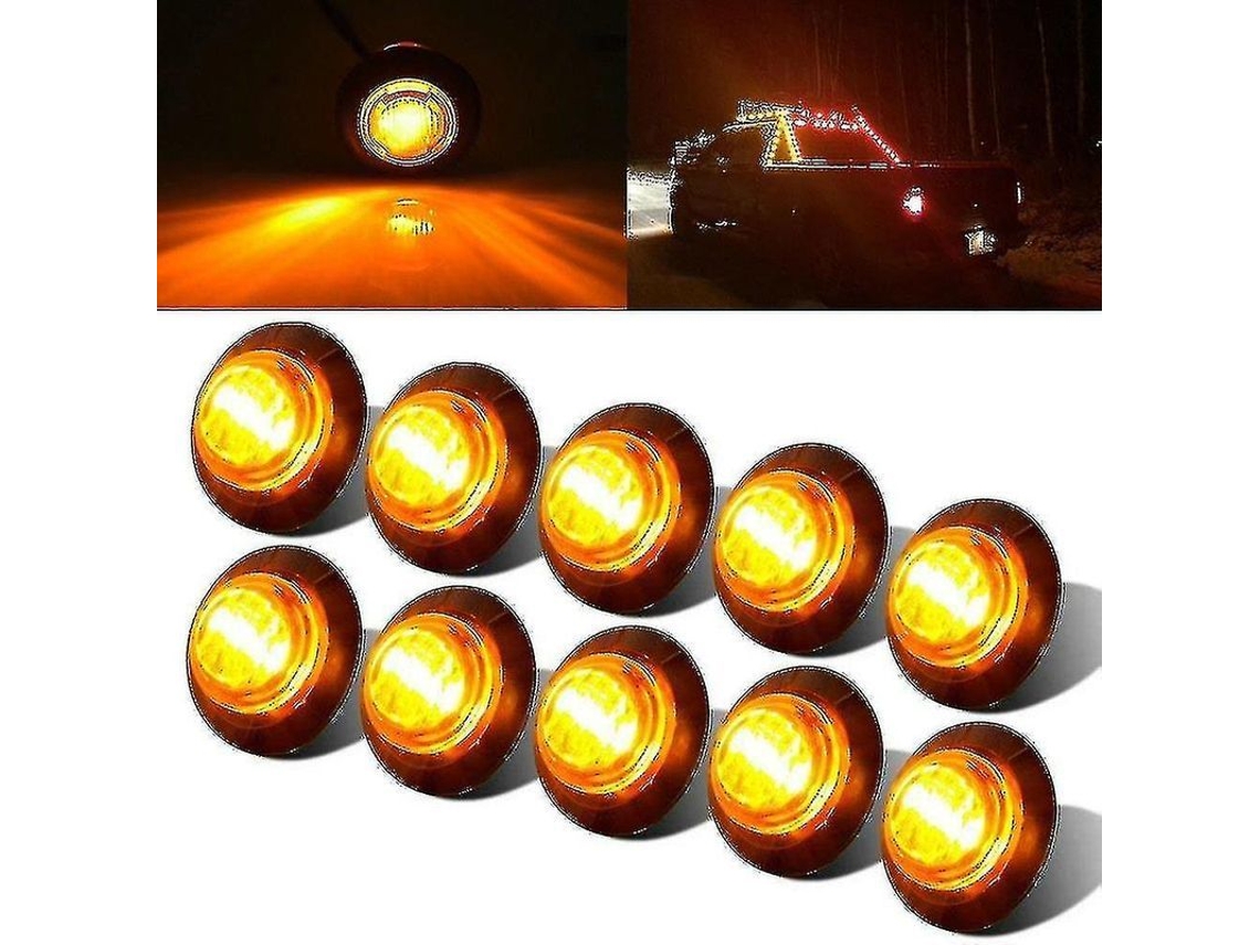 10pcs Luz De Indicador Lateral Led Universal Para Reboque Caminhão Carroca 12v-24v Ip68 Amarillo