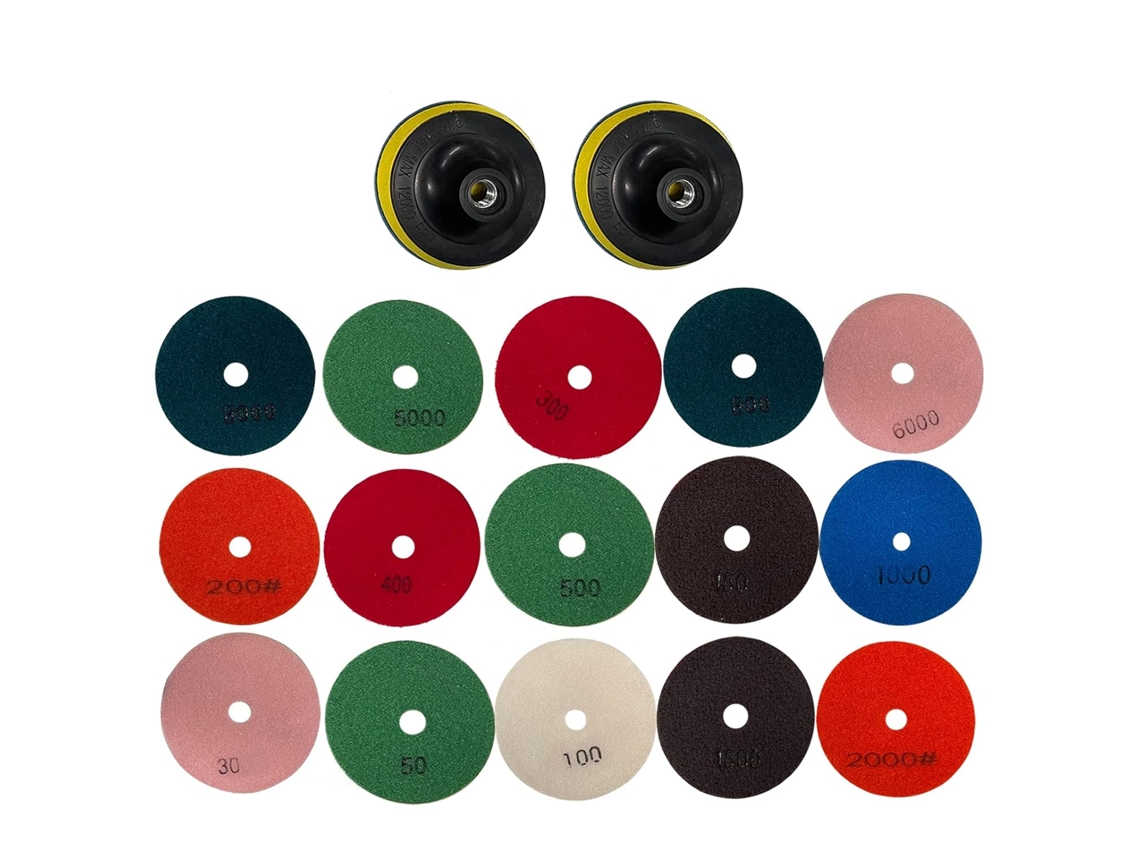Conjunto De 16 Discos Polimento Diamantados 4 Polegadas (10 Cm), Para