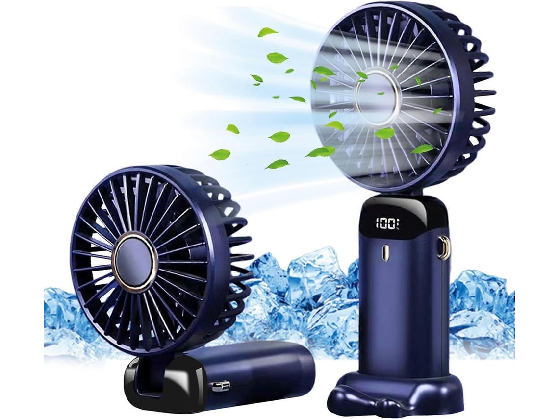 Ventilador Portátil De Mão, Recarregável Via Usb, Com 5 Velocidades, Mini Ventilador Dobrável Para Mesa